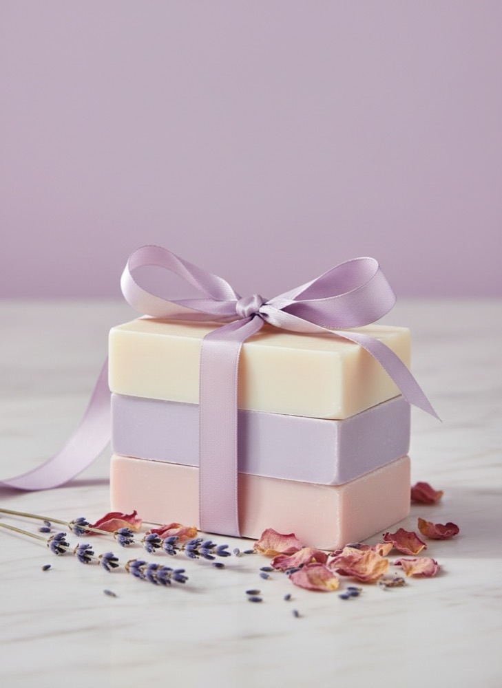 Pastel renkli parfümlü sabunlar